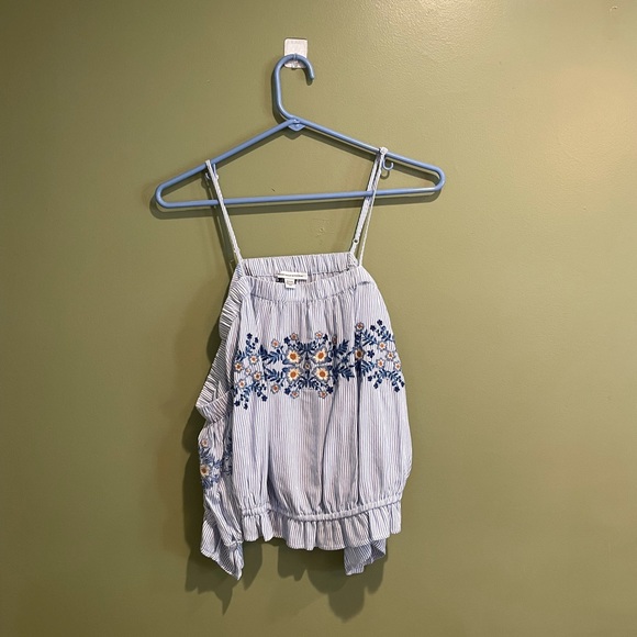 AMERICAN EAGLE BLUE/WHITE STRIPED TOP Sz MEDIUM - Picture 2 of 7